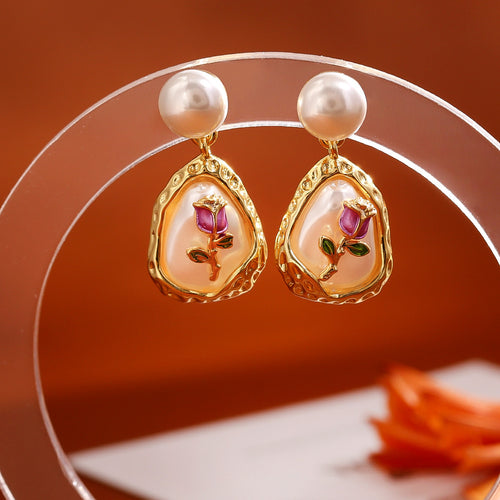 Classic Baroque Pearl Stud Earrings
