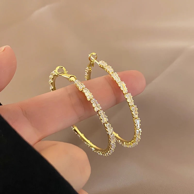 Gold tone stainless steel mid hoops