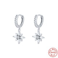 Gardenia S925 Sterling Silver Diamond Snowflake Pendant Earrings