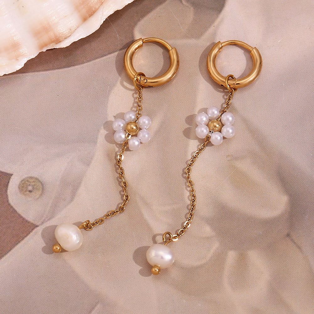 European And American Niche Temperament Earrings Stainless Steel 18K Gold Plating