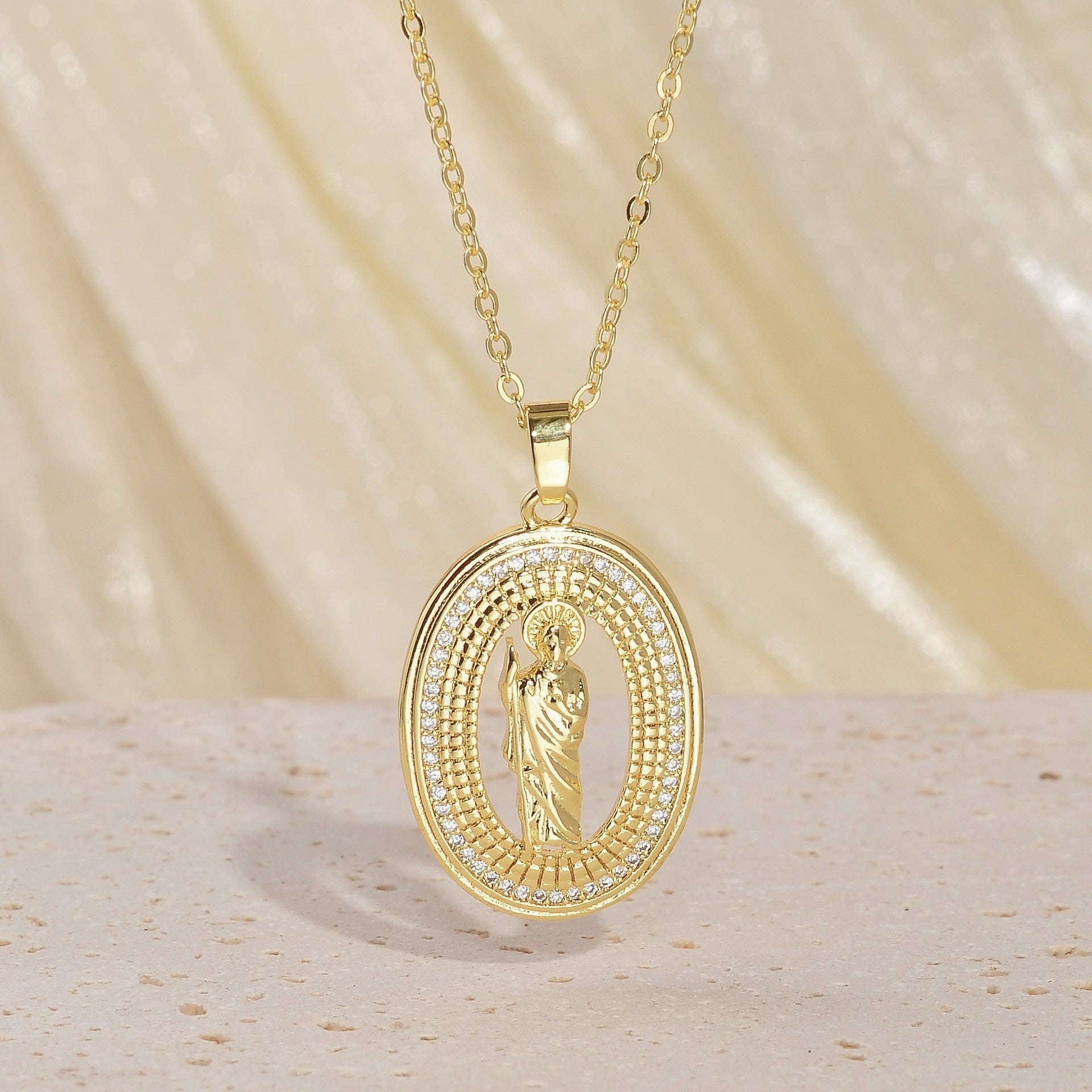 European Madonna Statue Necklaces