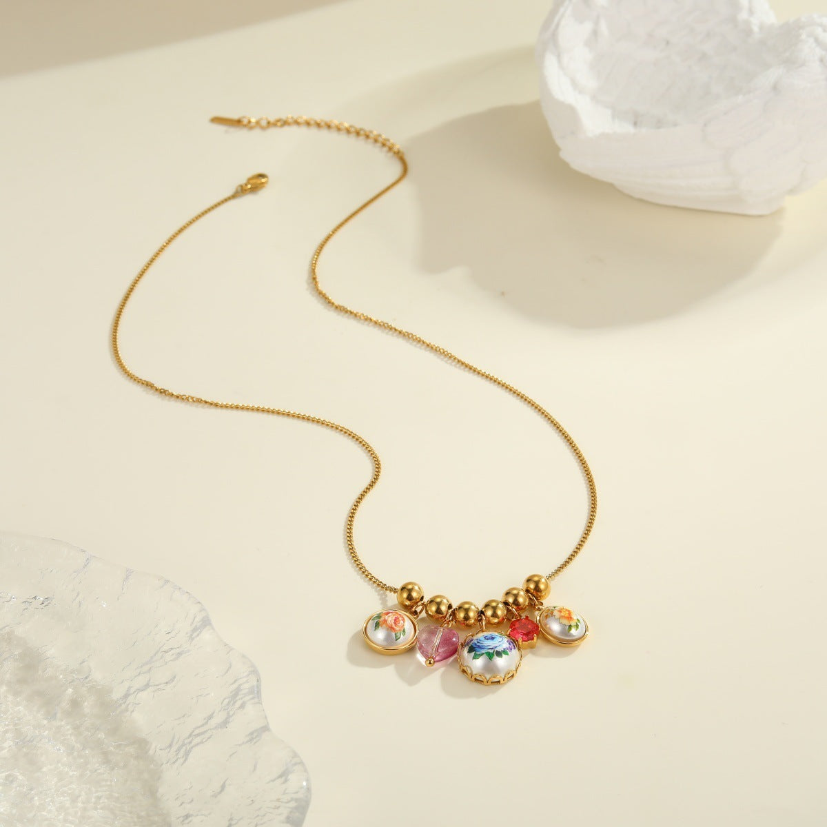 Vintage Sunflower Flower Stainless Steel Necklace