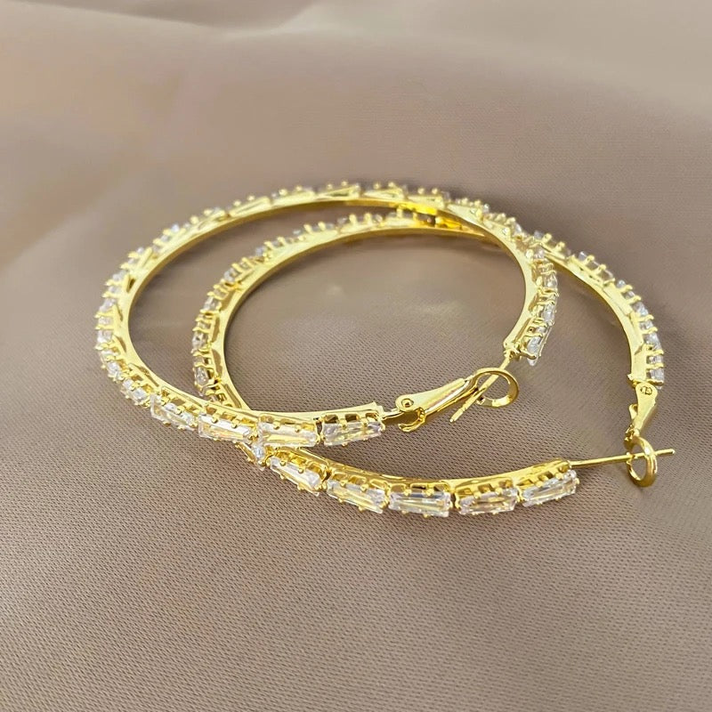 Gold tone stainless steel mid hoops