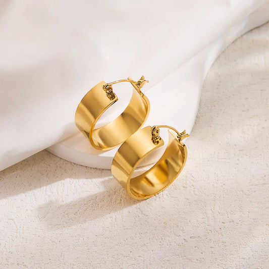 Gold Essence Everyday Round Stainless Steel Earrings