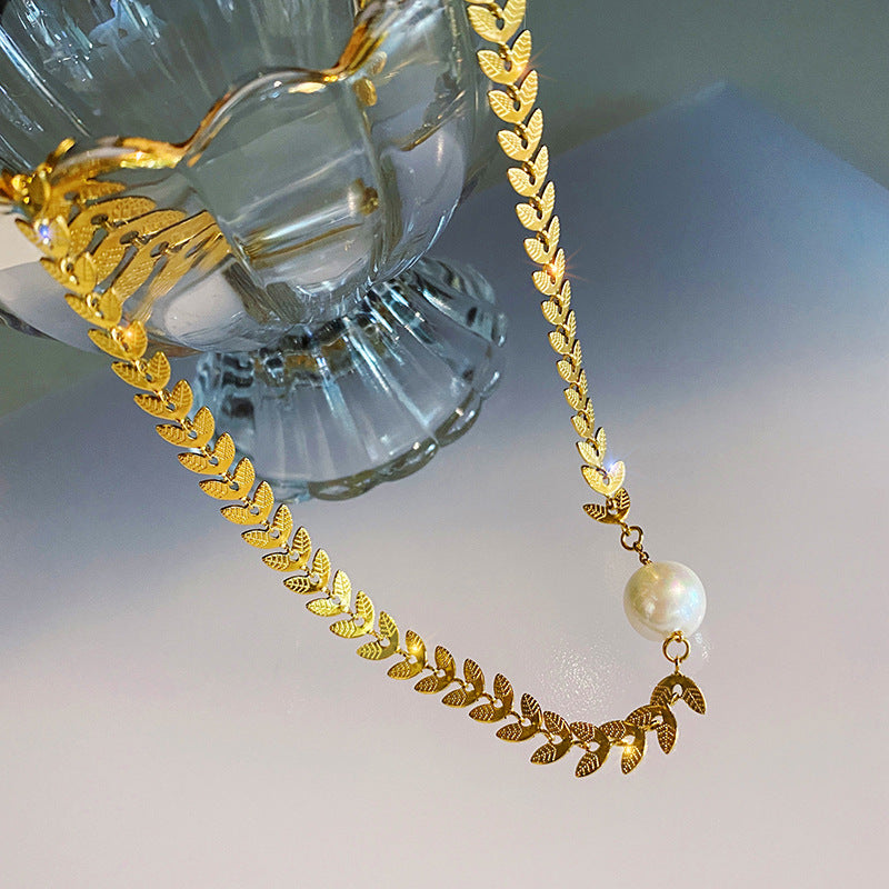 Golden Wheat Pearl Necklace
