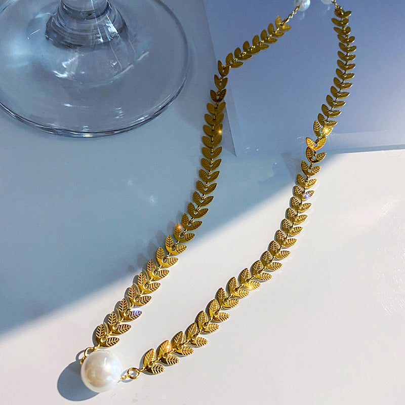 Golden Wheat Pearl Necklace