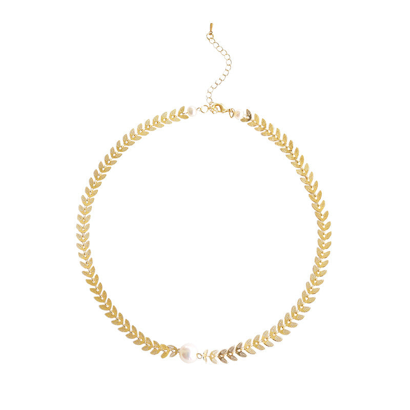Golden Wheat Pearl Necklace
