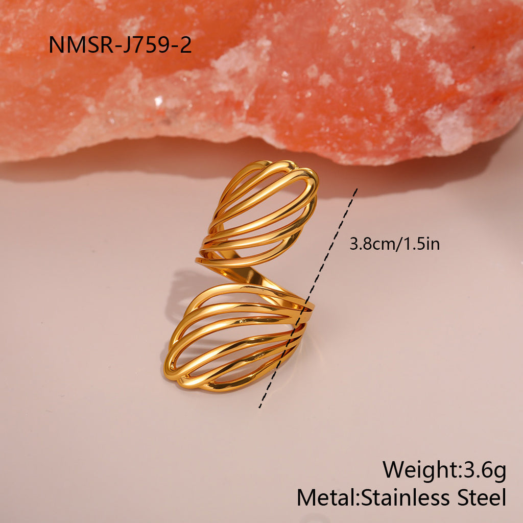 Floral Geometry Open Cuff Bracelet