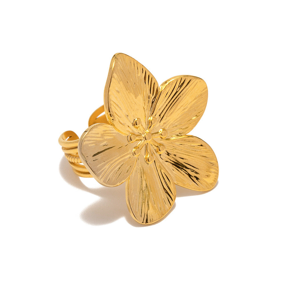 French Royal Style Gold Stainless Steel Ring