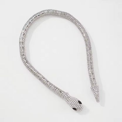 Serpent Spell: Studded Snake Choker Necklace (Gold)