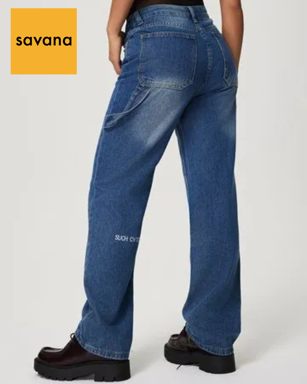 Embroidered Straight Leg Jeans - Medium (28)