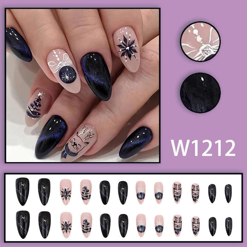 Blue Black Night Sky Nail Sticker press on nails