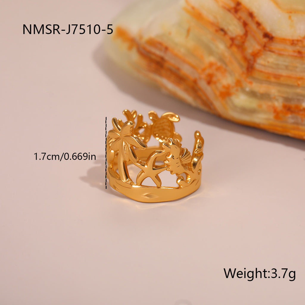 Floral Geometry Open Cuff Bracelet