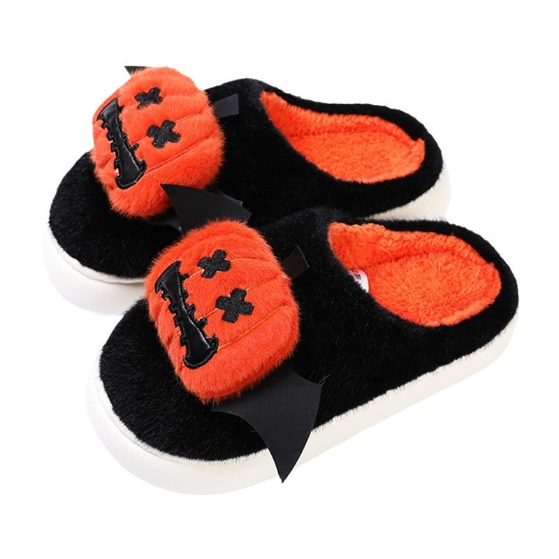 Halloween Cartoon Funny Pumpkin Slippers With Small Wings