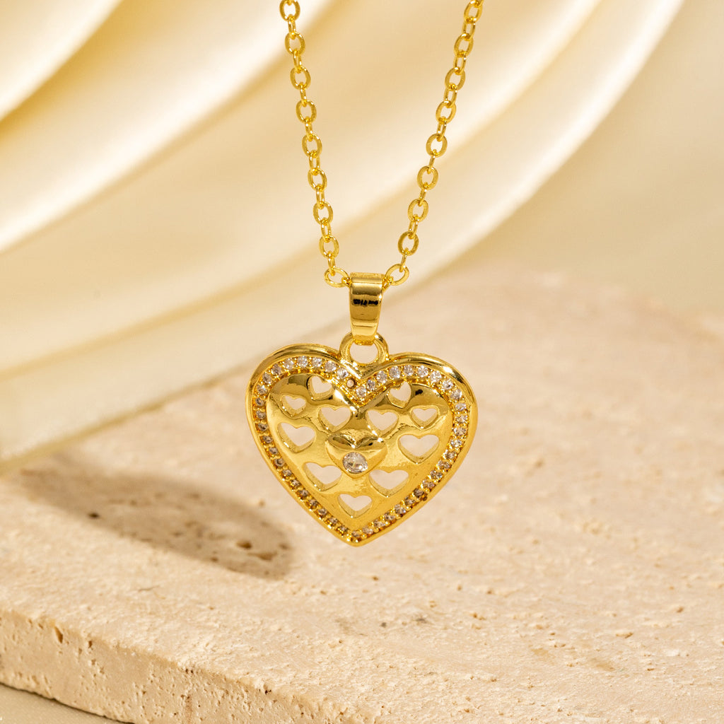 Diamond-encrusted Heart Necklaces