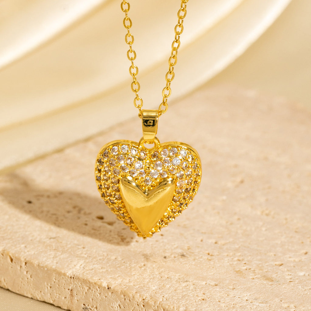 Diamond-encrusted Heart Necklaces