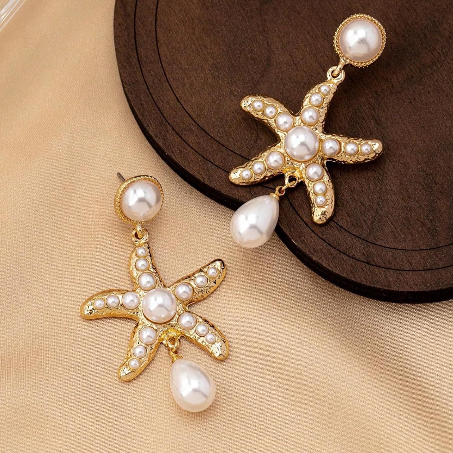 Ocean Luxe Pearl & Starfish Earrings