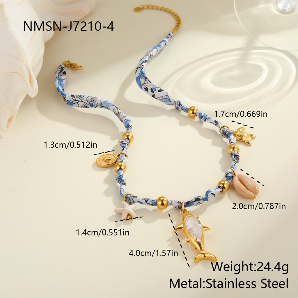 Handwoven Starfish & Shell Rope Necklace – Vacation Edit