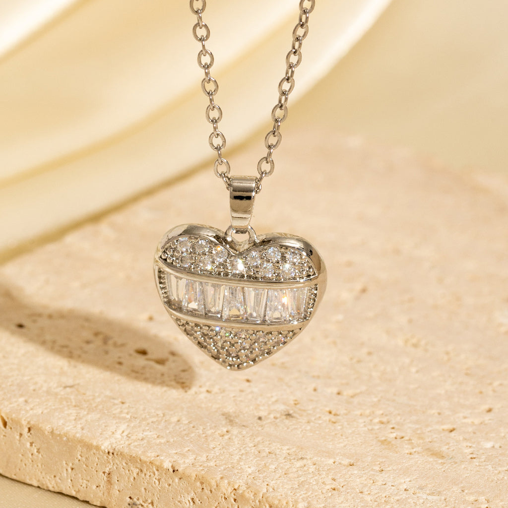 Diamond-encrusted Heart Necklaces