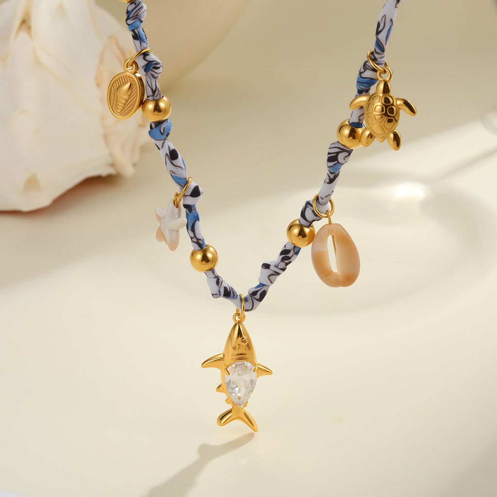 Handwoven Starfish & Shell Rope Necklace – Vacation Edit