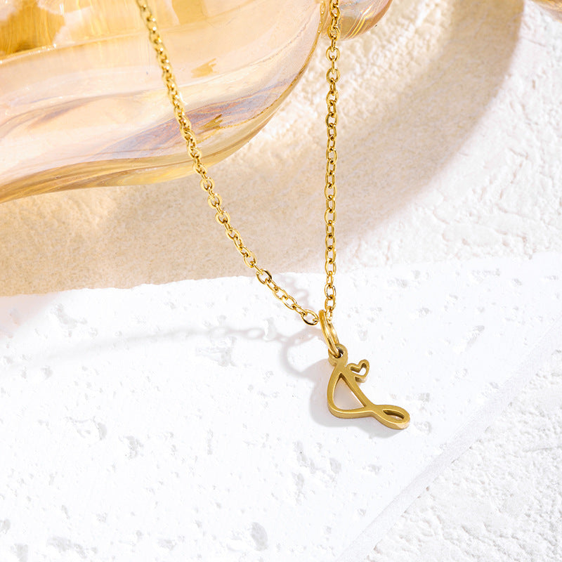 Elegant English Letter Initial Necklace for Women