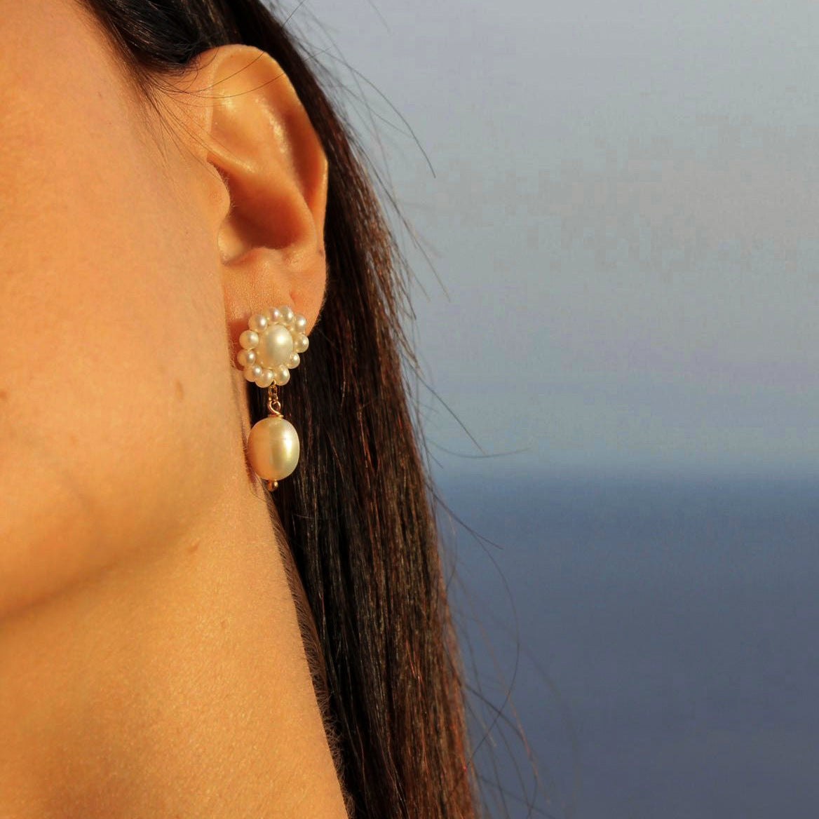 Lightweight Stainless Steel Pearl Stud Earrings