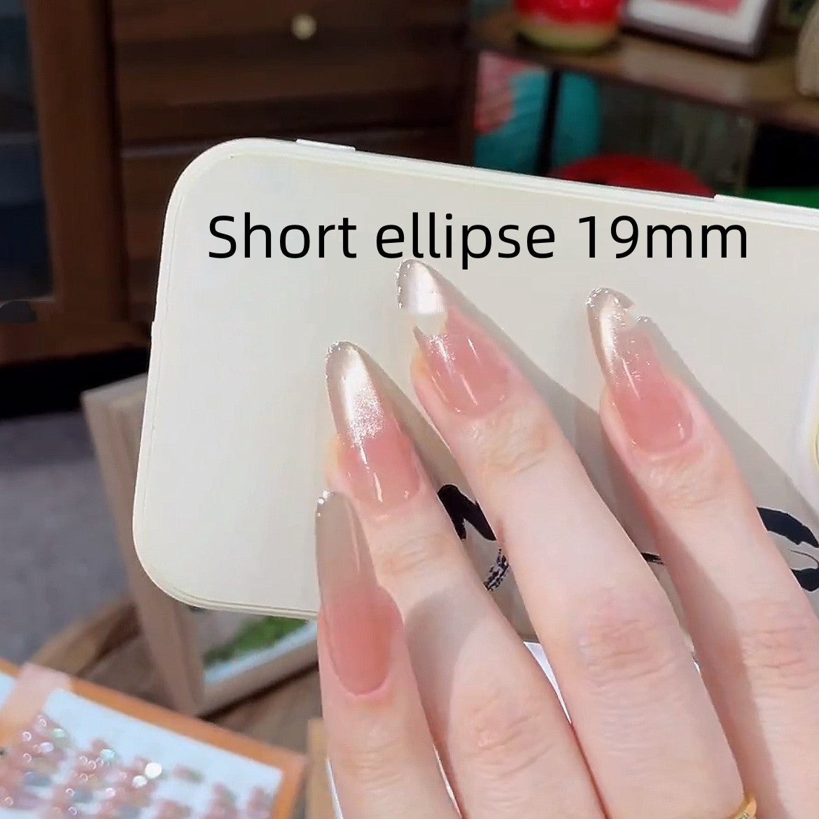 Advanced Nude Cat Eye Acrylic Nails