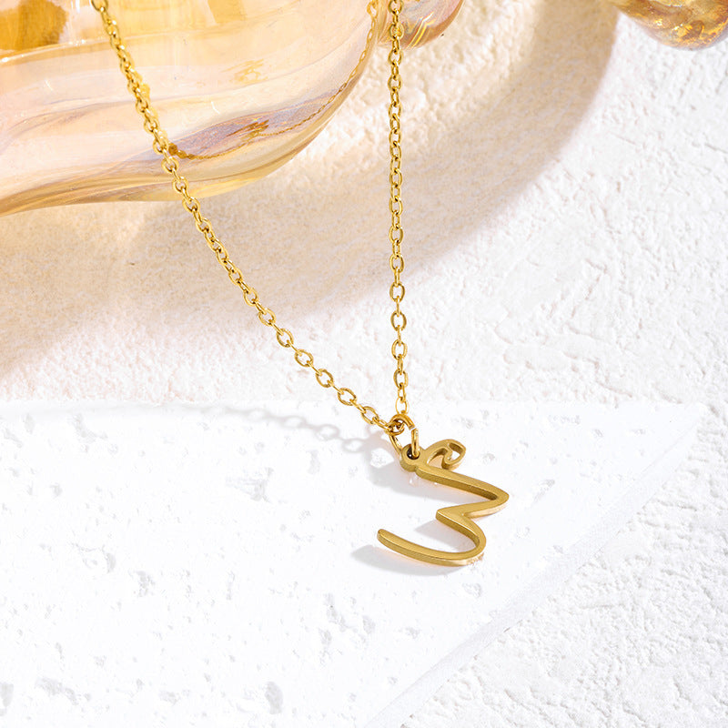 Elegant English Letter Initial Necklace for Women