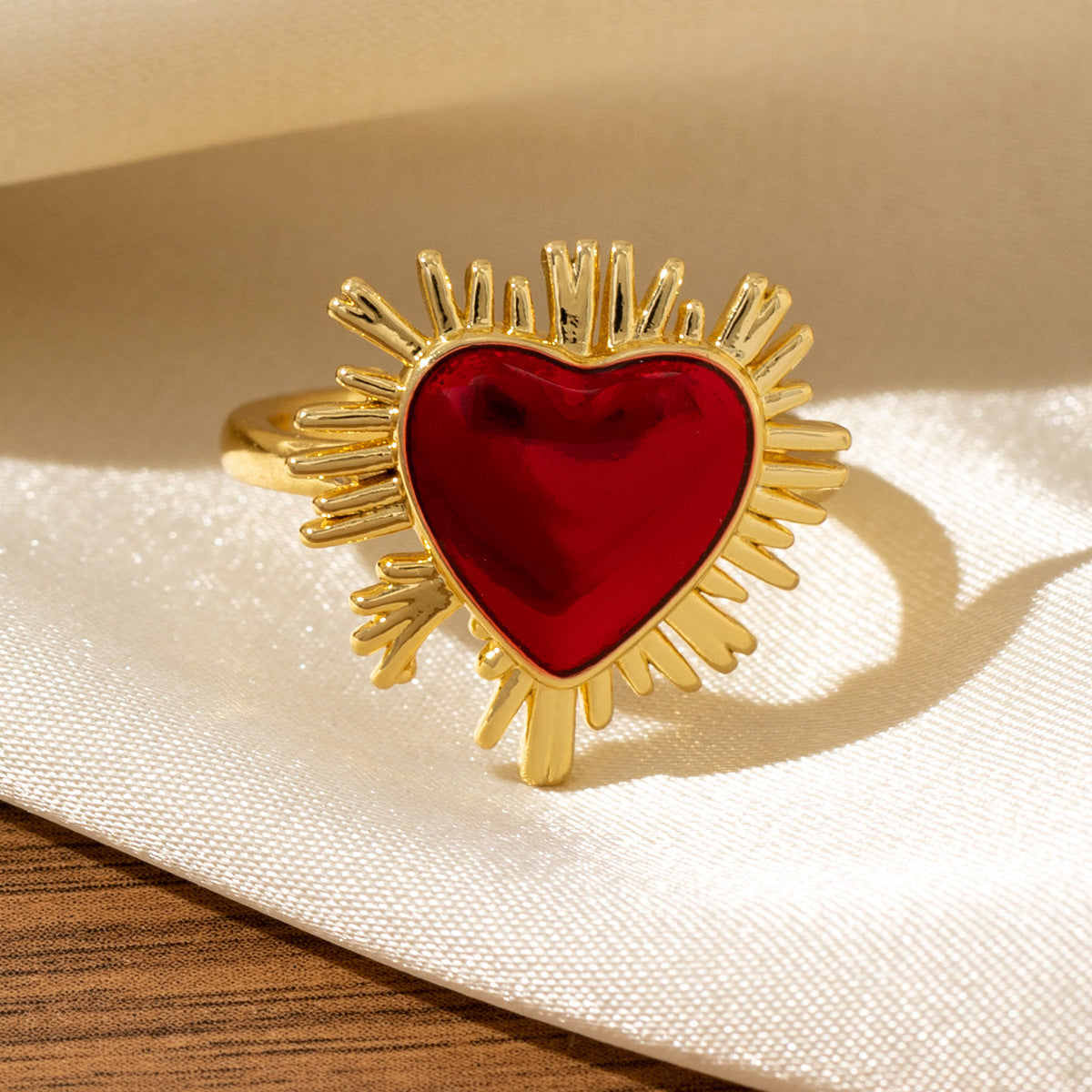 Red Heart-Shaped Oil-Drip Wing Rings