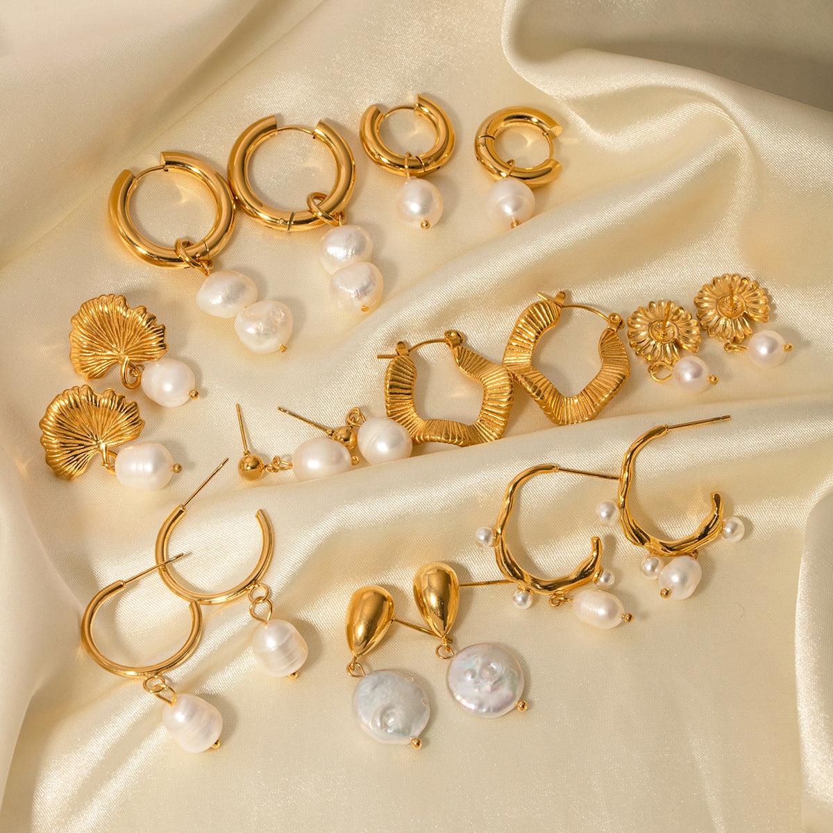 Stella Stainless Steel Water Pearl Earrings