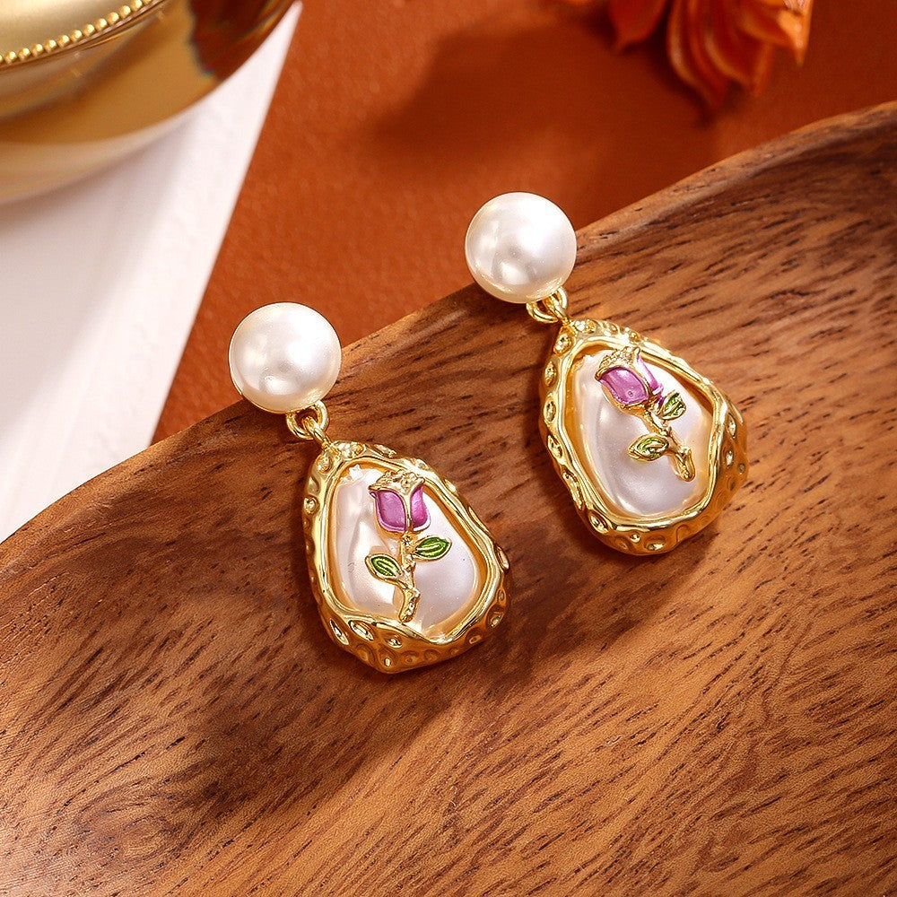 Classic Baroque Pearl Stud Earrings