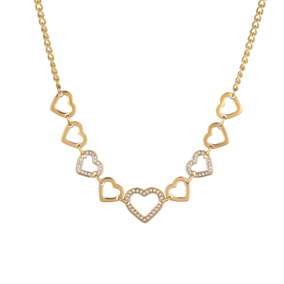 Minimal Titanium Steel Heart Clavicle Chain Necklace