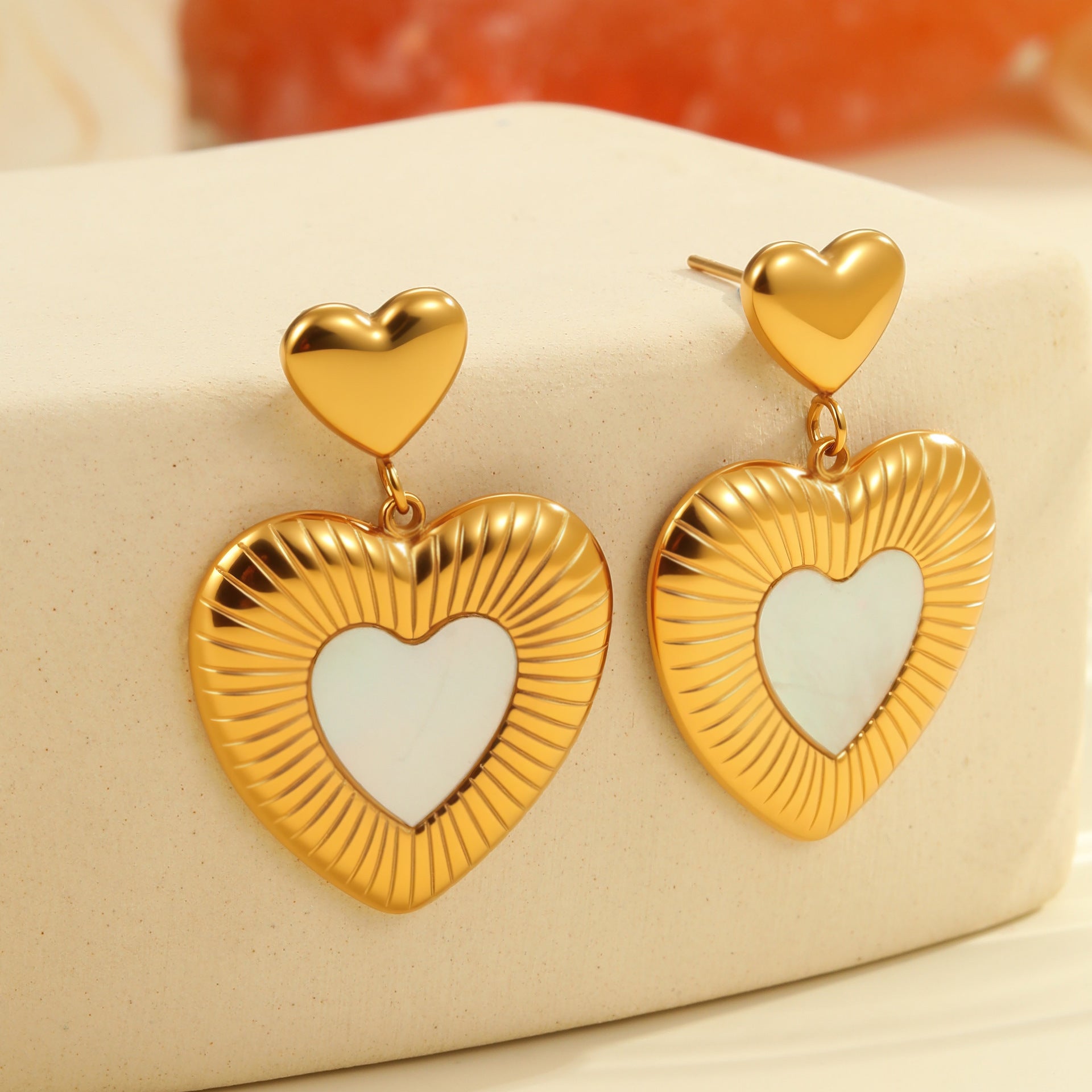 Ivory Heart Earrings
