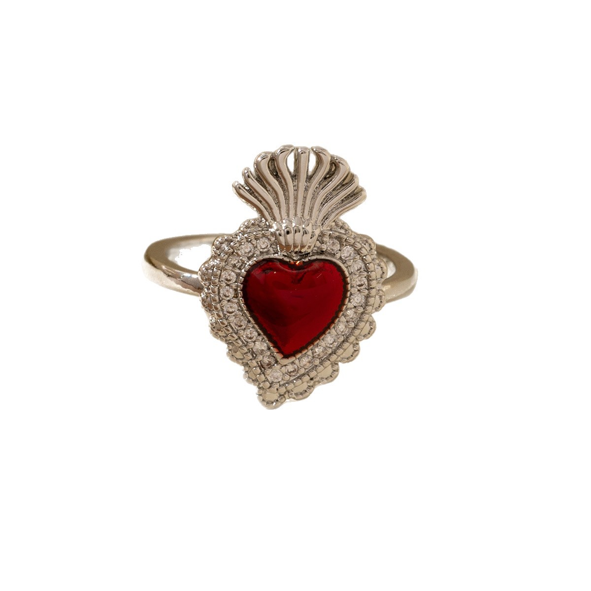 Red Heart-Shaped Oil-Drip Wing Rings
