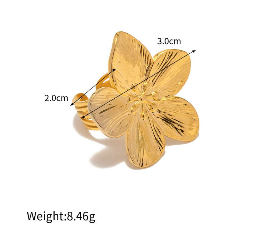 French Royal Style Gold Stainless Steel Ring