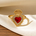 Red Heart-Shaped Oil-Drip Wing Rings