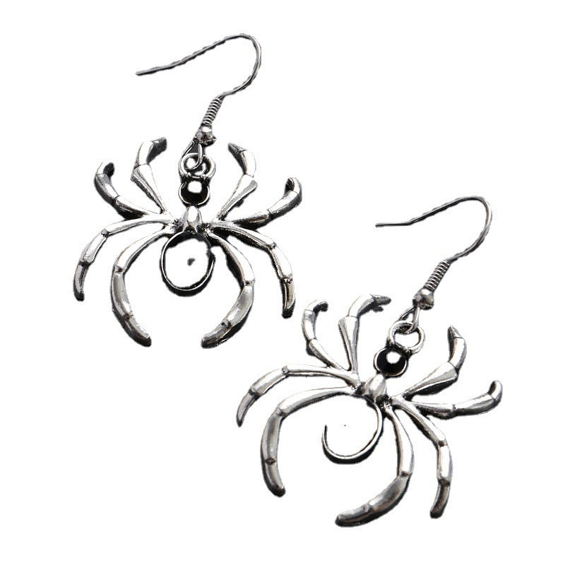 Gothic Black Spider Earrings