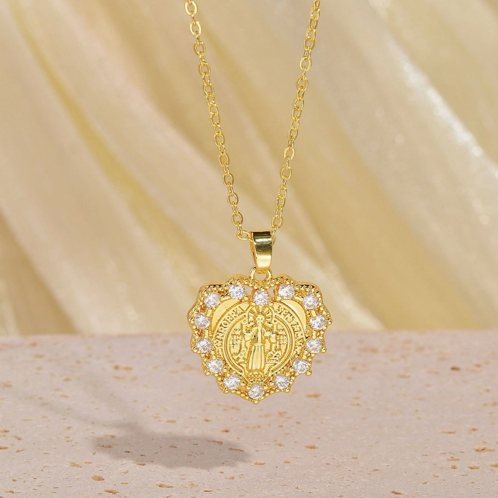 European Madonna Statue Necklaces