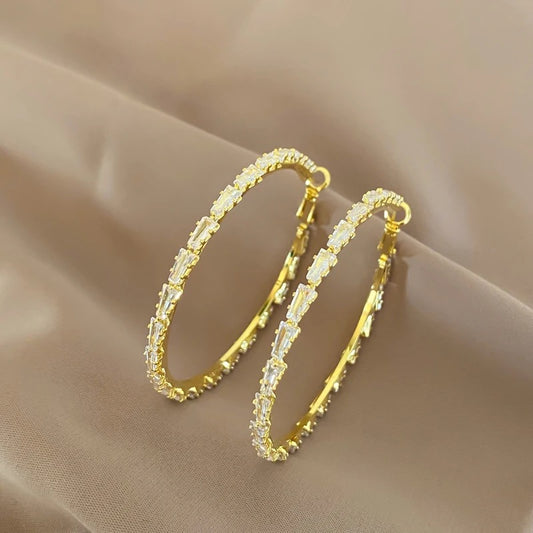 Gold tone stainless steel mid hoops