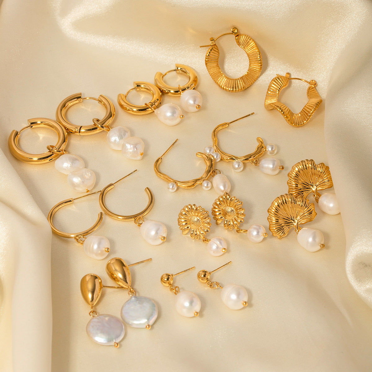 Stella Stainless Steel Water Pearl Earrings