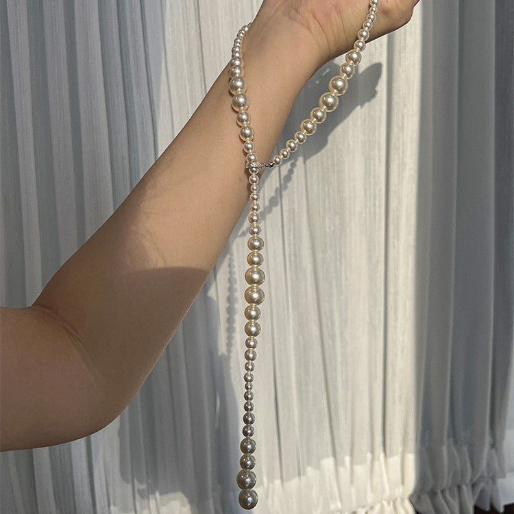 Minimal Light-Luxe Pearl Lariat Necklace