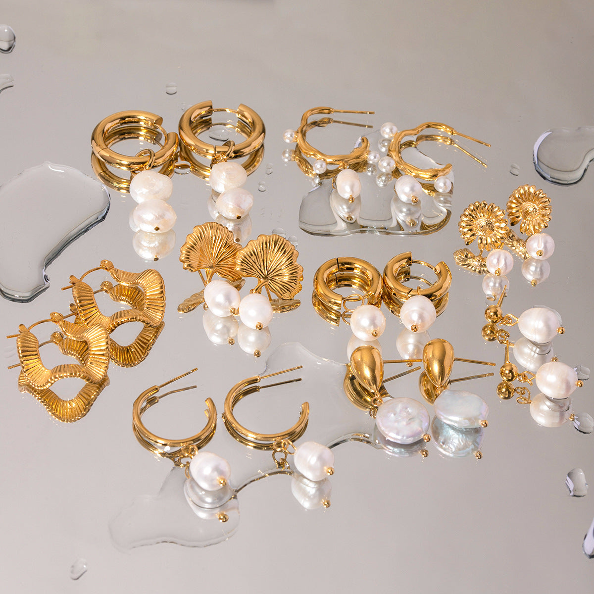 Stella Stainless Steel Water Pearl Earrings
