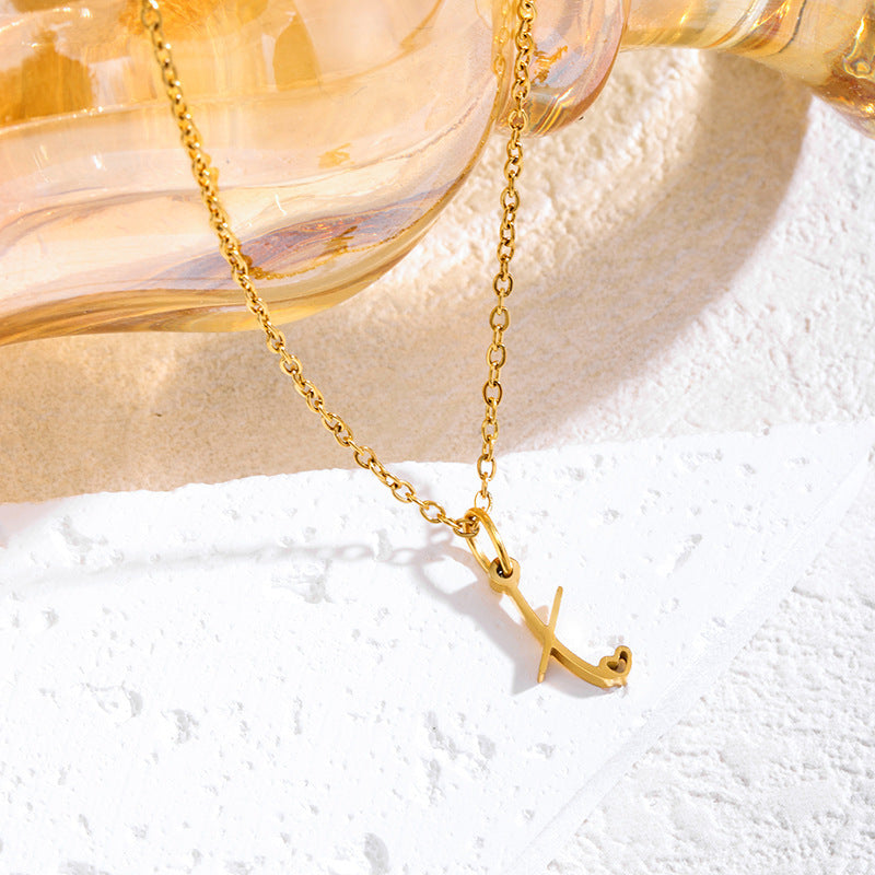 Elegant English Letter Initial Necklace for Women
