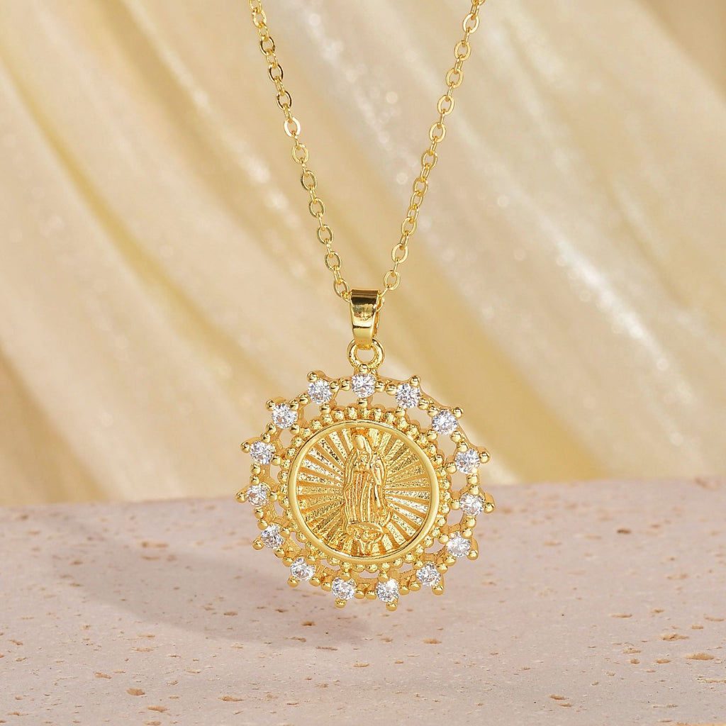 European Madonna Statue Necklaces