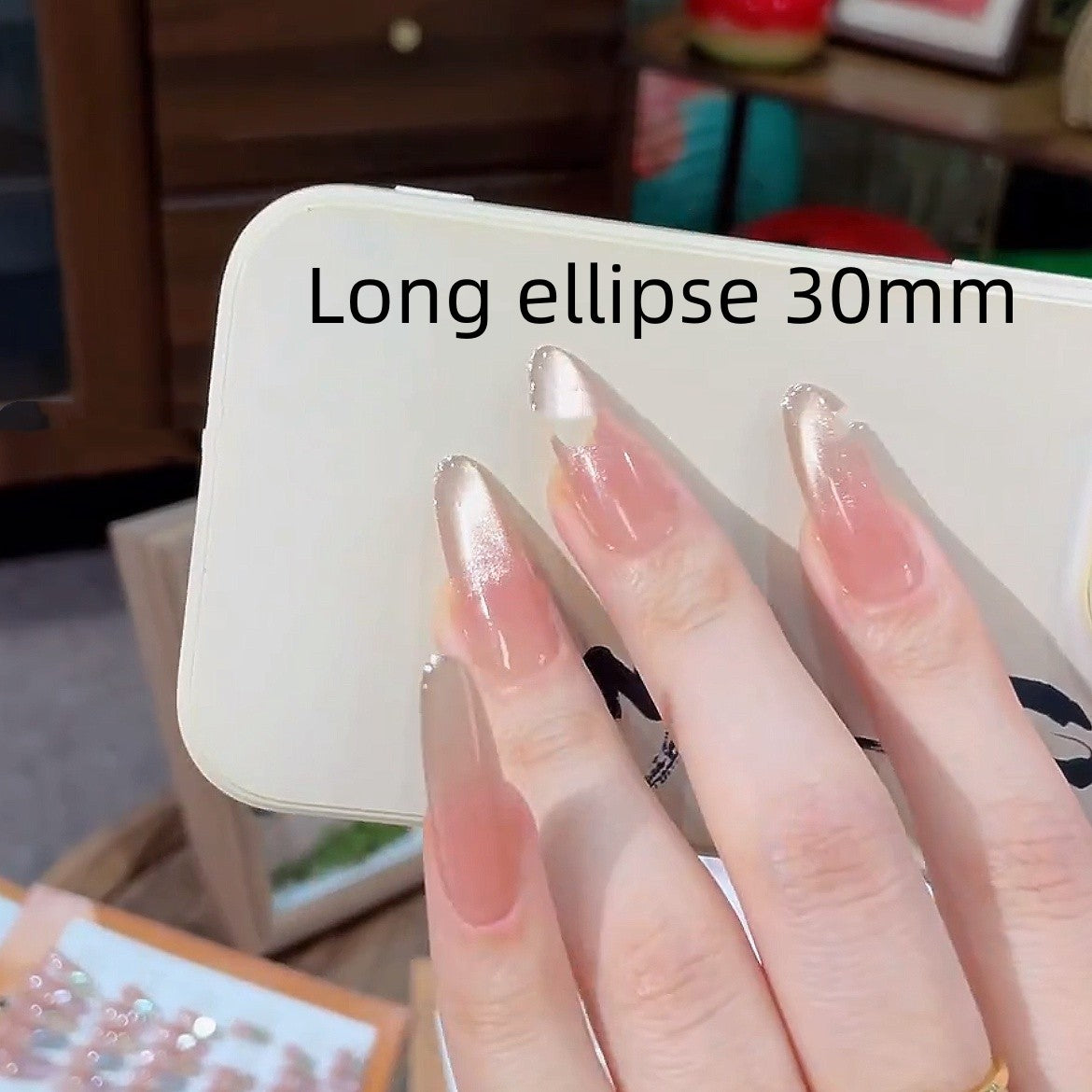 Advanced Nude Cat Eye Acrylic Nails