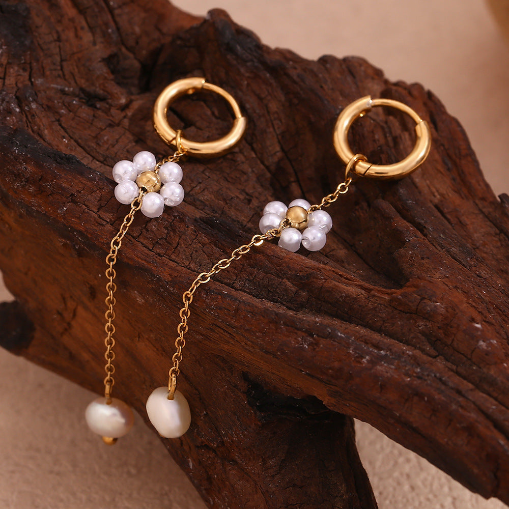 European And American Niche Temperament Earrings Stainless Steel 18K Gold Plating