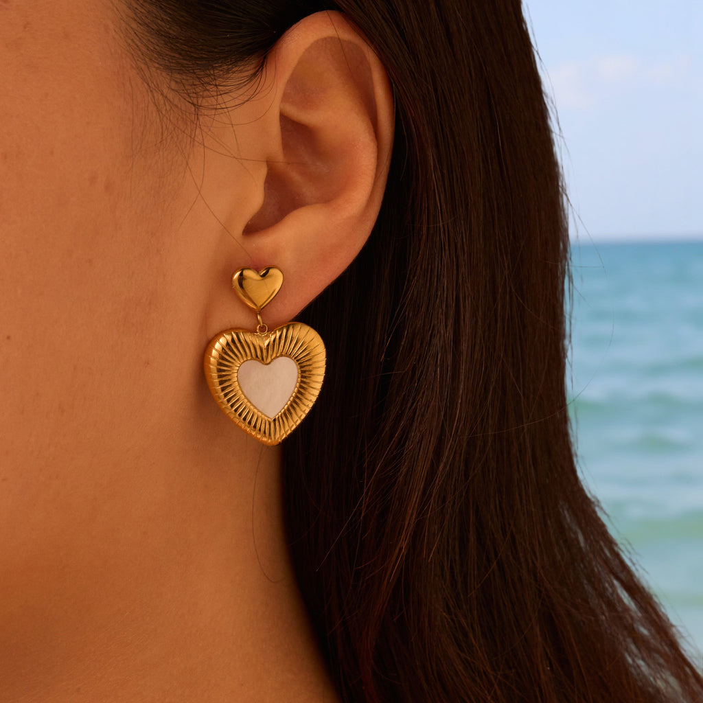 Ivory Heart Earrings