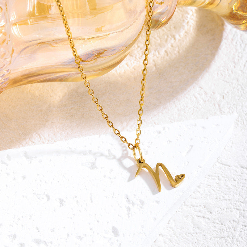 Elegant English Letter Initial Necklace for Women