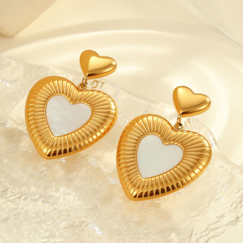 Ivory Heart Earrings