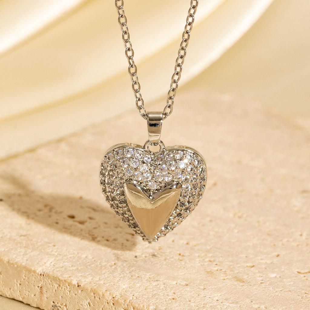 Diamond-encrusted Heart Necklaces